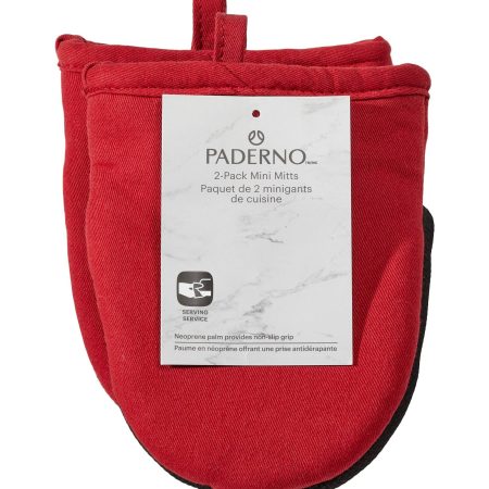 PADERNO Neoprene Palm Mini Mitts, Red, One-Size, 2-pk