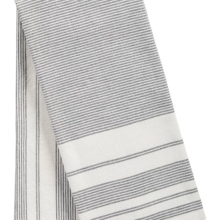 PADERNO All-Purpose Striped Cotton Terry Kitchen Towels, Grey, 2-pk