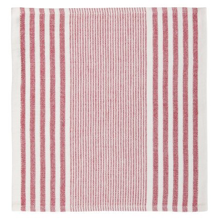 PADERNO Striped Cotton Terry Square Dish Cloths, Red, 4-pk