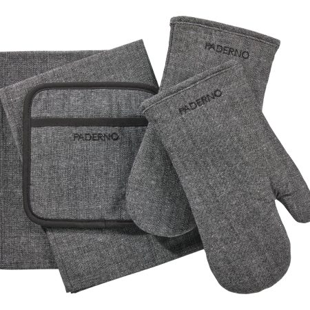 PADERNO All-Purpose Kitchen Linen Bundle Set, Grey, 5-pc