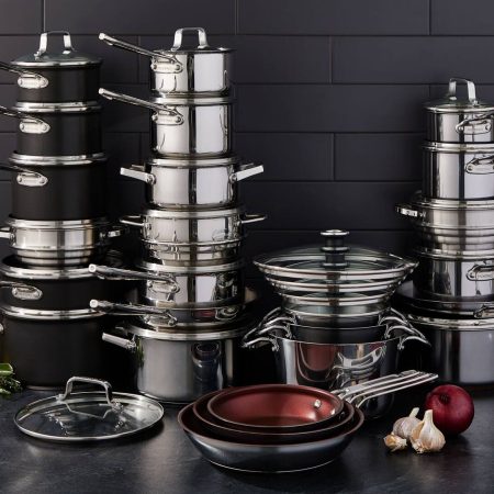 PADERNO Copper Core Base, Stainless Steel Cookware Set, Oven Safe, 12-pc