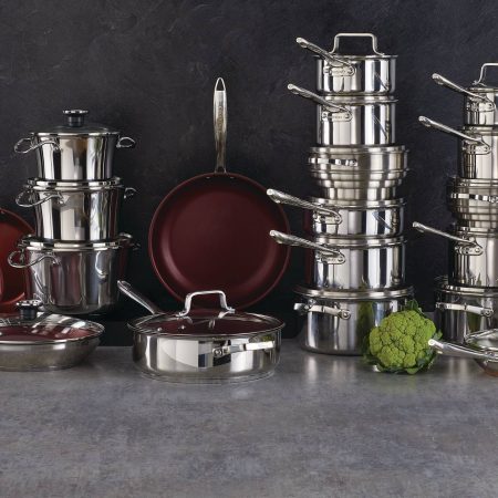 PADERNO Copper Core Base, Stainless Steel Cookware Set, Oven Safe, 12-pc