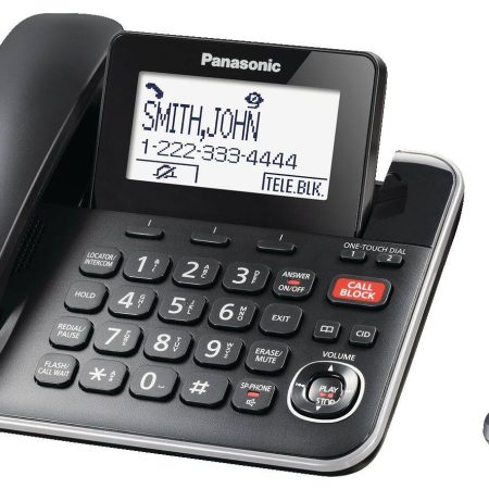 Panasonic DECT 6.0 Corded/Cordless Phone Combo with Answering System and Talking Caller ID, Black