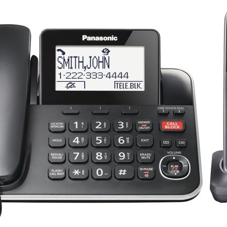 Panasonic DECT 6.0 Corded/Cordless Phone Combo with Answering System and Talking Caller ID, Black