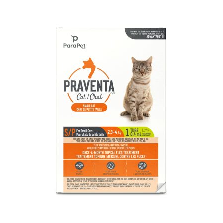 Parapet Praventa Topical Flea Treatment for Small Cats, 1-Tube/0.4-mL