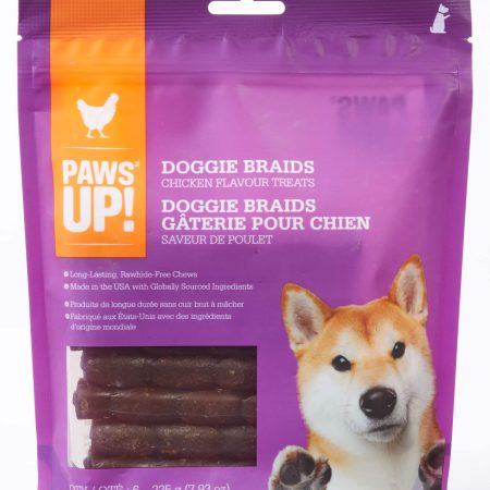 PAWS UP! Long Lasting Chicken Flavoured Braided Dog Treats, 6-pk