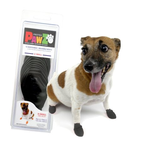 PawZ Rubber Dog Boots, Black, Assorted Sizes