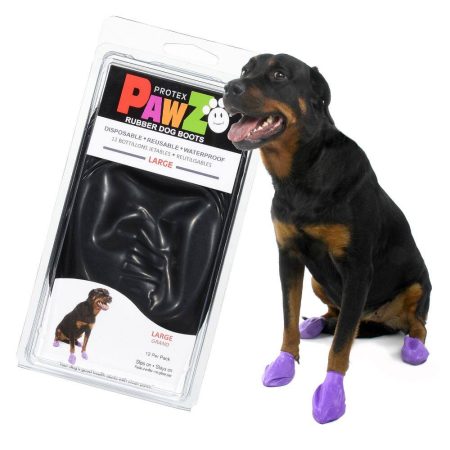 PawZ Rubber Dog Boots, Black, Assorted Sizes