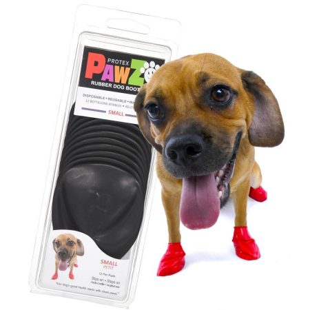 PawZ Rubber Dog Boots, Black, Assorted Sizes