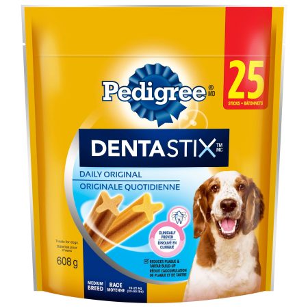 Pedigree Dentastix Oral Care Dog Treats for Medium Sized Breeds, 608-g, 25-pk