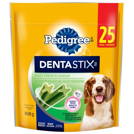 Pedigree Dentastix Fresh Oral Care Dog Treats for Medium Sized Breeds, 608-g, 25-Pk