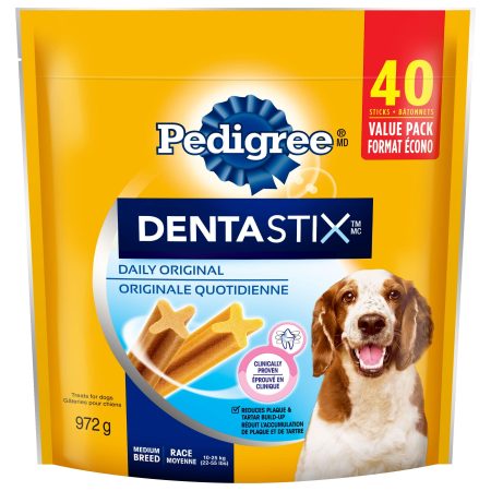 Pedigree Dentastix Oral Care Dog Treats for Medium Sized Breeds, 972-g, 40-Pk