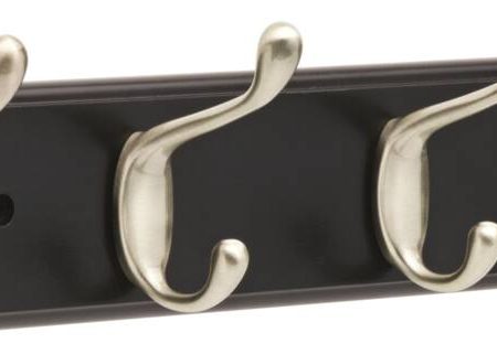 Peerless Stainless Steel 4-Tri Hook Rail, Black/Nickel, 15.85-in