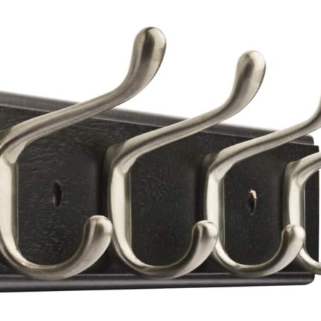 Peerless Stainless Steel 4-Tri Hook Rail, Black/Nickel, 15.85-in