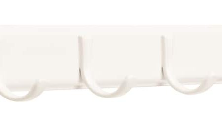 Peerless Steel 6-Hook Rail, White, 19-in