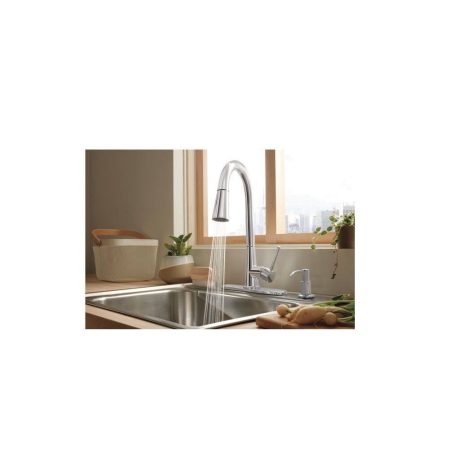 Peerless Precept Single Lever Pull Down Kitchen Faucet with POWERinse™, Chrome