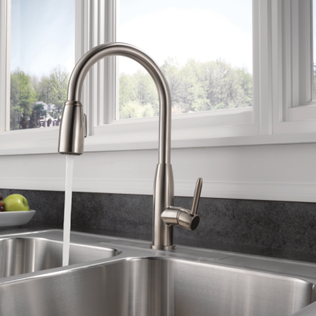 Peerless® Tunbridge Single Handle High Arc Pull Down Kitchen Faucet, Stainless Steel