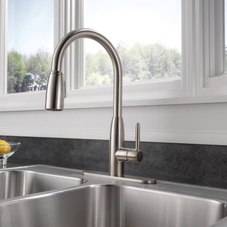 Peerless® Tunbridge Single Handle High Arc Pull Down Kitchen Faucet, Stainless Steel