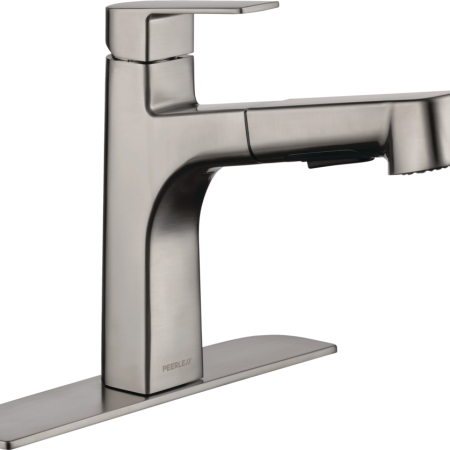 Peerless® Xander Single Handle Pull Out Kitchen Faucet, Stainless Steel