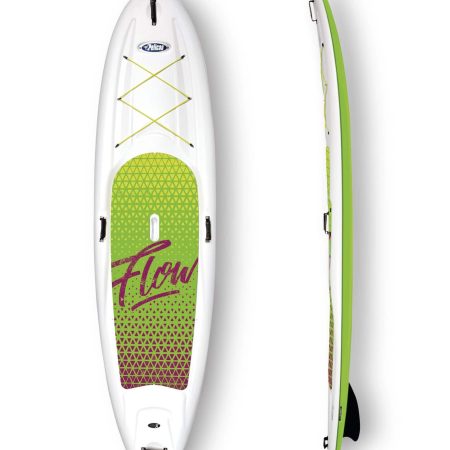 Pelican Flow 106 1-Person Stand Up Paddle Board, White/Green, 10.6-ft