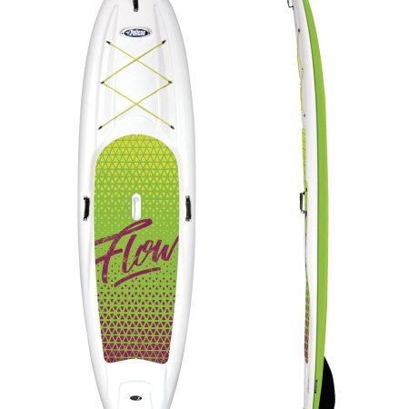 Pelican Flow 106 1-Person Stand Up Paddle Board, White/Green, 10.6-ft