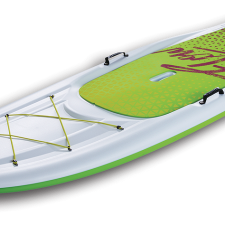 Pelican Flow 106 1-Person Stand Up Paddle Board, White/Green, 10.6-ft