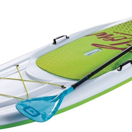 Pelican Flow 106 1-Person Stand Up Paddle Board, White/Green, 10.6-ft