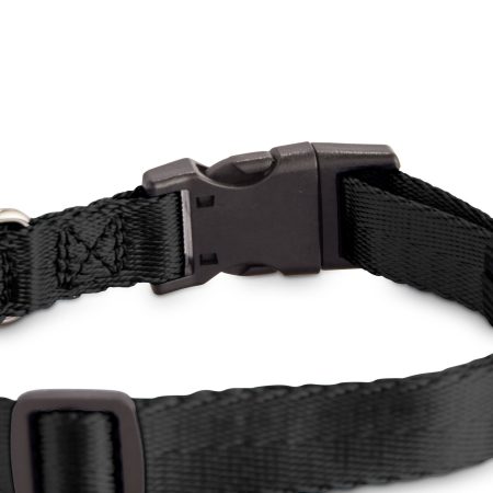 Petco Black Nylon Dog Collar, Adjustable, Includes Tag Muffler, Medium