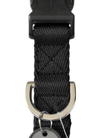 Petco Black Nylon Dog Collar, Adjustable, Includes Tag Muffler, Medium