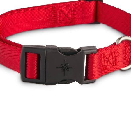 Petco Red Nylon Dog Collar, Adjustable, Includes Tag Muffler, Medium