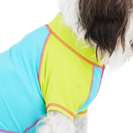 Petco Water-Resistant Cooling Rash-Guard Vest for Dogs, Blue/Green