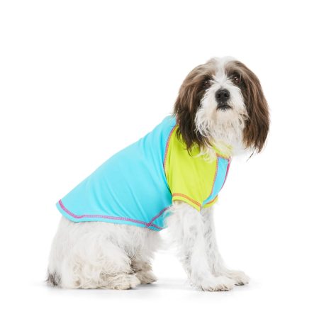 Petco Water-Resistant Cooling Rash-Guard Vest for Dogs, Blue/Green