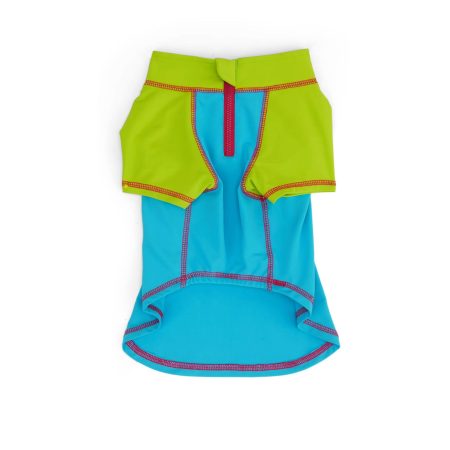 Petco Water-Resistant Cooling Rash-Guard Vest for Dogs, Blue/Green