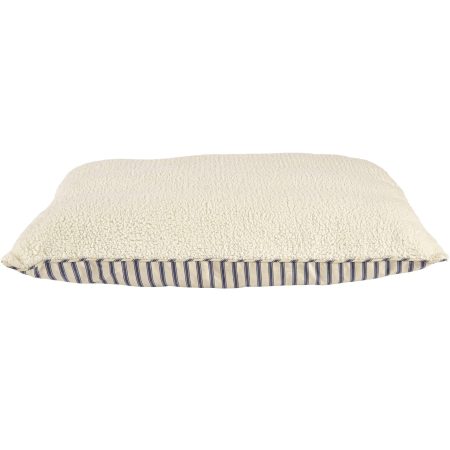 Petco Blue Striped Lounger Dog Bed, Washable, 40-in x 30-in, Beige/Blue