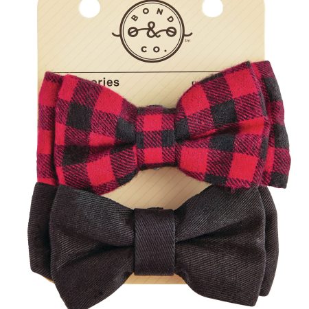 Petco Buffalo Check Plaid Dog/Pet Bowtie/Collar , 2-pk