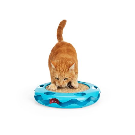 Petco Cat Track Cat Toy with Sisal Mat, Blue