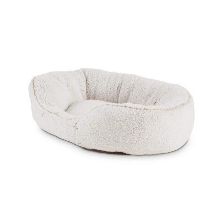 Petco Cozy Cuddler Plush Dog Bed, Washable, 20-in x 22-in, Cream