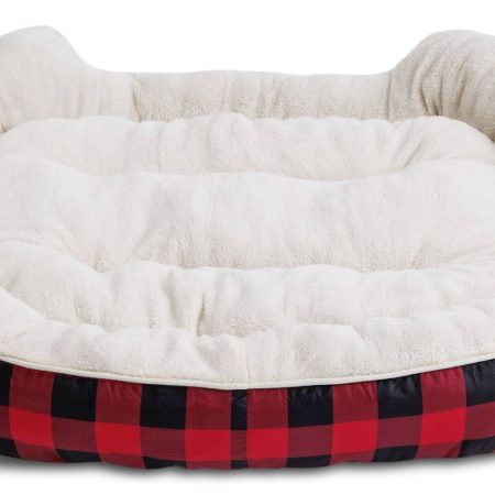 Petco Washable Cuddle Pet Bed, 43 x 37-in, Buffalo Check