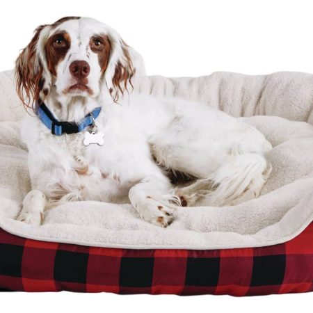 Petco Washable Cuddle Pet Bed, 43 x 37-in, Buffalo Check