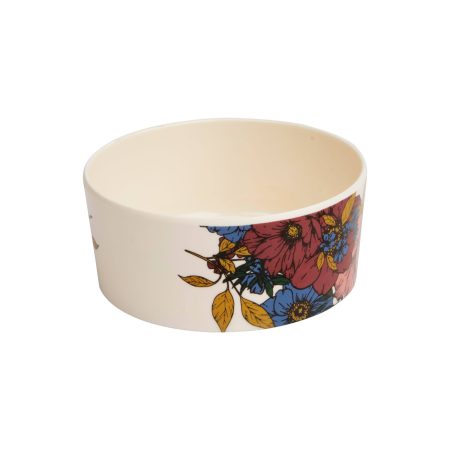 Petco Floral Melamine Cat Bowl, Dishwasher Safe, 1-Cup, White