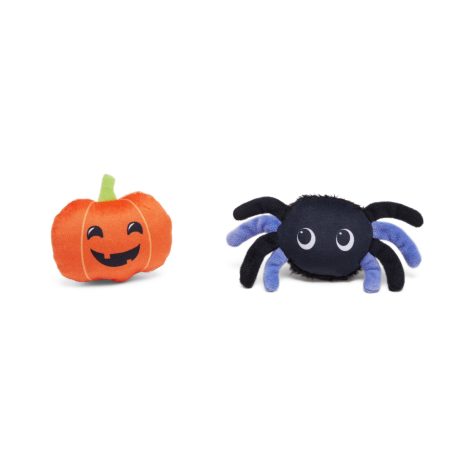 Petco Halloween Pumpkin Spider Plush Dog Toy, 2-pk