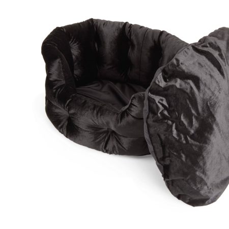 Petco Halloween Velvet Dog Bed, Black