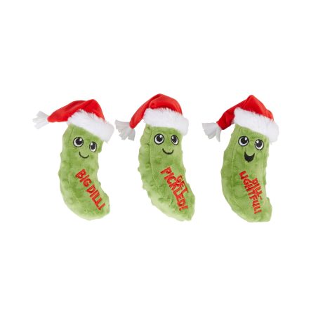 Merry Makings at Petco Pickle Soft Plush Squeaky Dog Toys, Assorted Styles, 6-in