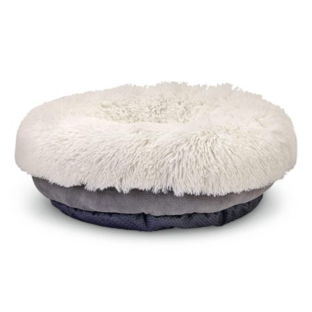 Petco Lavender-Scented Calming Dog Bed, 18-in x 18-in, Grey/Cream