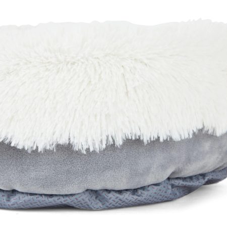 Petco Lavender-Scented Calming Dog Bed, 18-in x 18-in, Grey/Cream