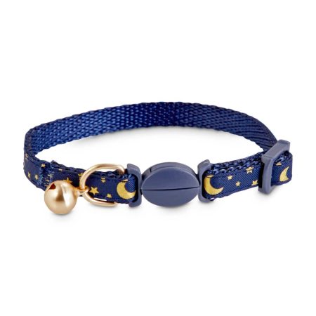 Petco Moon and Star Kitten Collar with Removable Bell, Blue