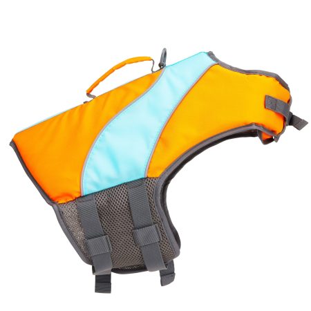 Petco Neon Life Jacket/Flotation Vest with Handle for Dogs, Orange and Blue