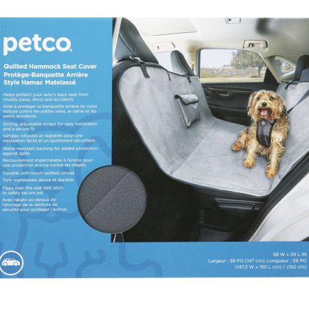 Petco Quilted Hammock Pet Car Seat Cover, 58-in x 59-in, Grey