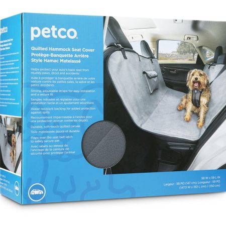 Petco Quilted Hammock Pet Car Seat Cover, 58-in x 59-in, Grey