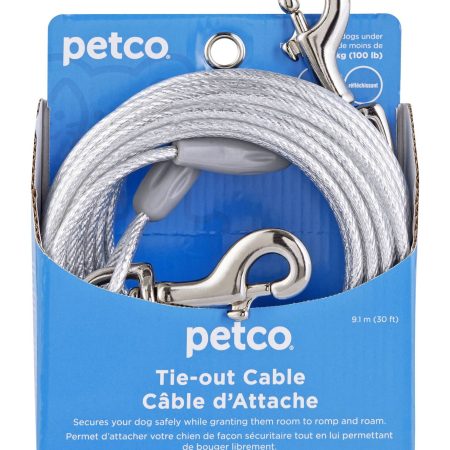 Petco Reflective Dog Tie Out Cable, 20-ft, Large, Orange